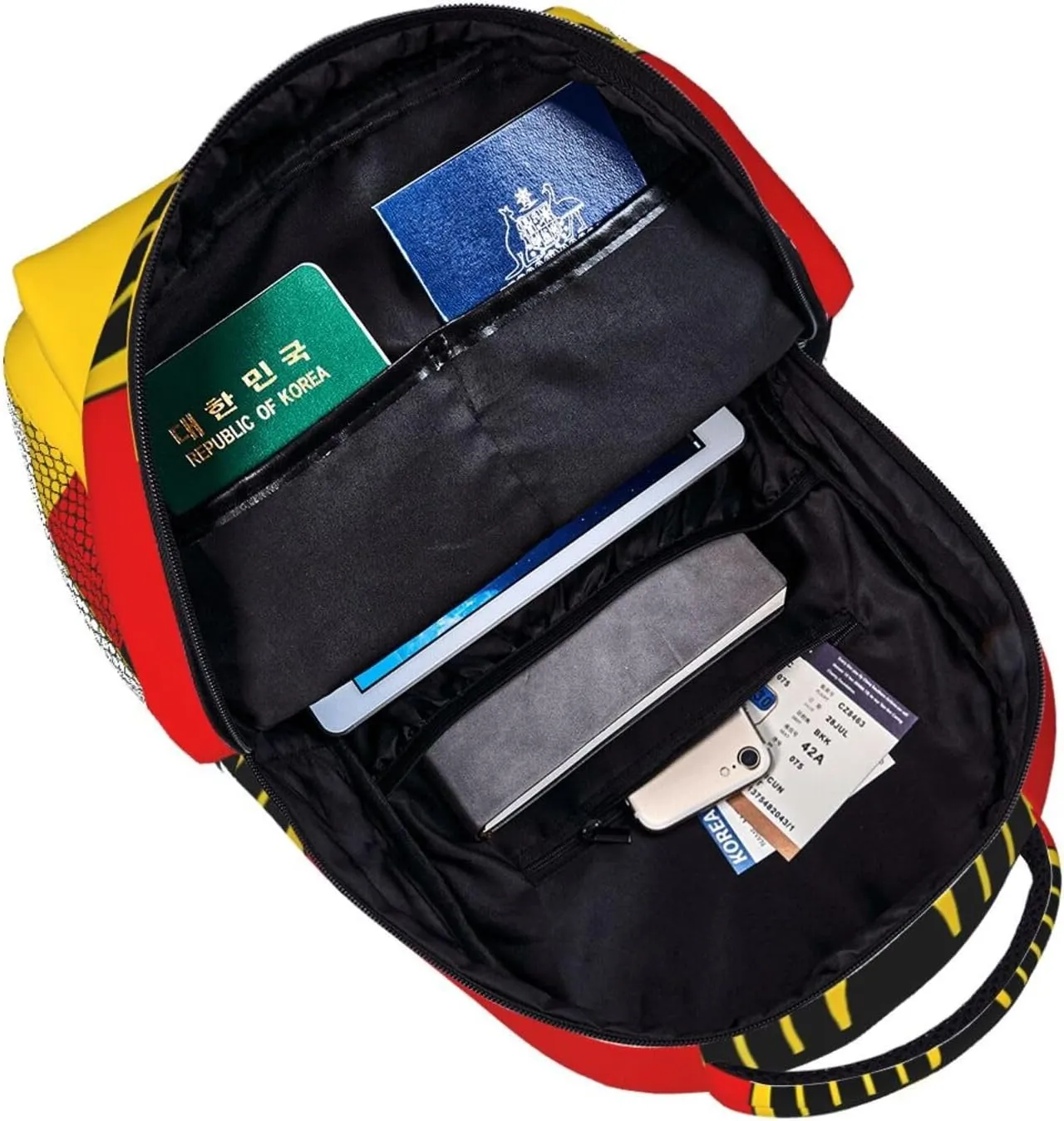 Flag German Coat Of Arms Casual Backpack Travel Pack Bag Laptop Backpacks With Side Pockets Front Zipper Pockets Bookpack Daypack Picnic Rucksack Computer Bag