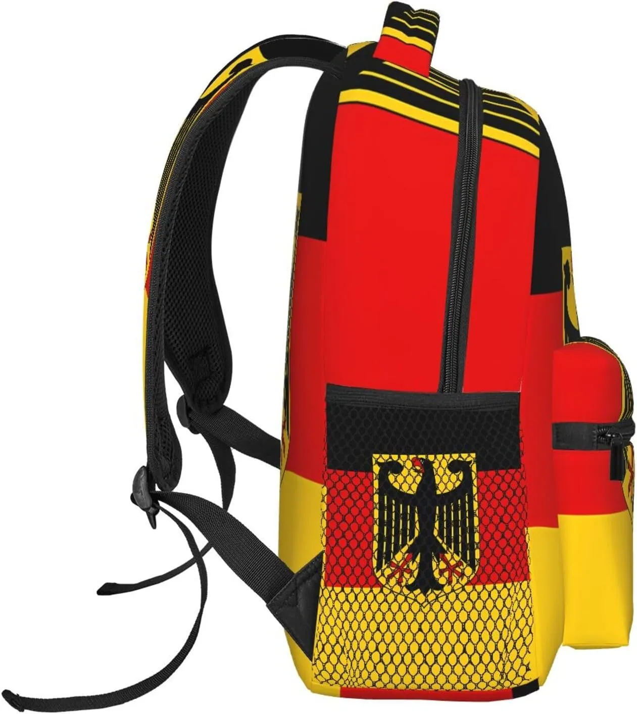 Flag German Coat Of Arms Casual Backpack Travel Pack Bag Laptop Backpacks With Side Pockets Front Zipper Pockets Bookpack Daypack Picnic Rucksack Computer Bag
