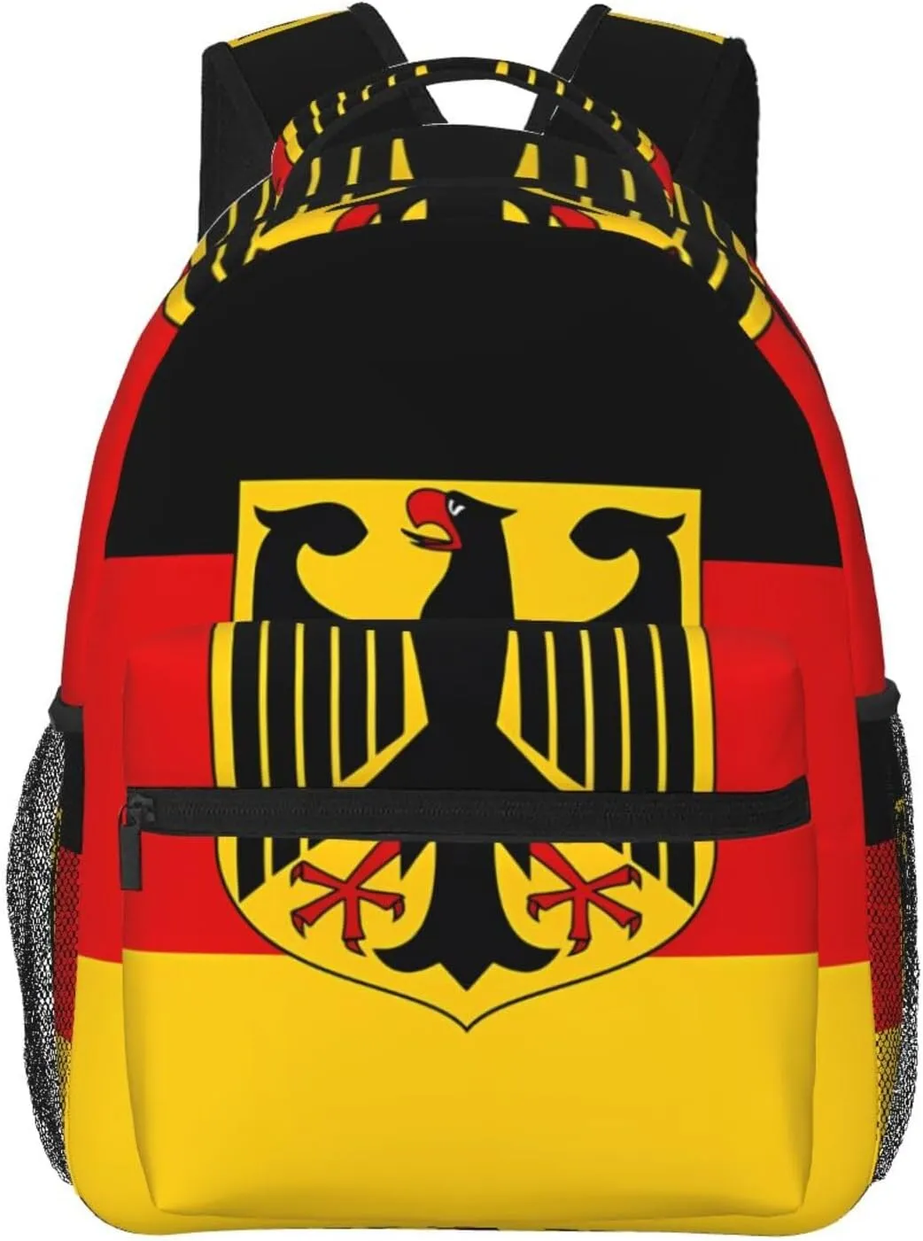 Flag German Coat Of Arms Casual Backpack Travel Pack Bag Laptop Backpacks With Side Pockets Front Zipper Pockets Bookpack Daypack Picnic Rucksack Computer Bag