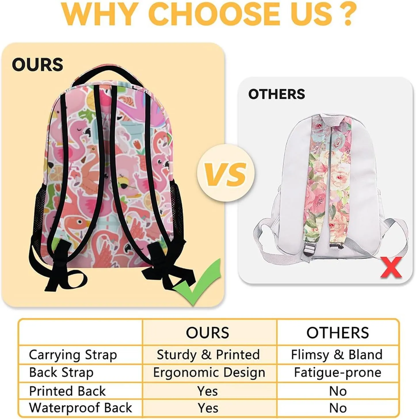 Flamingo Backpack for Girls Boys, 16 Inch Pink Backpacks for School, Cute Lightweight Durable Bookbag for Kids