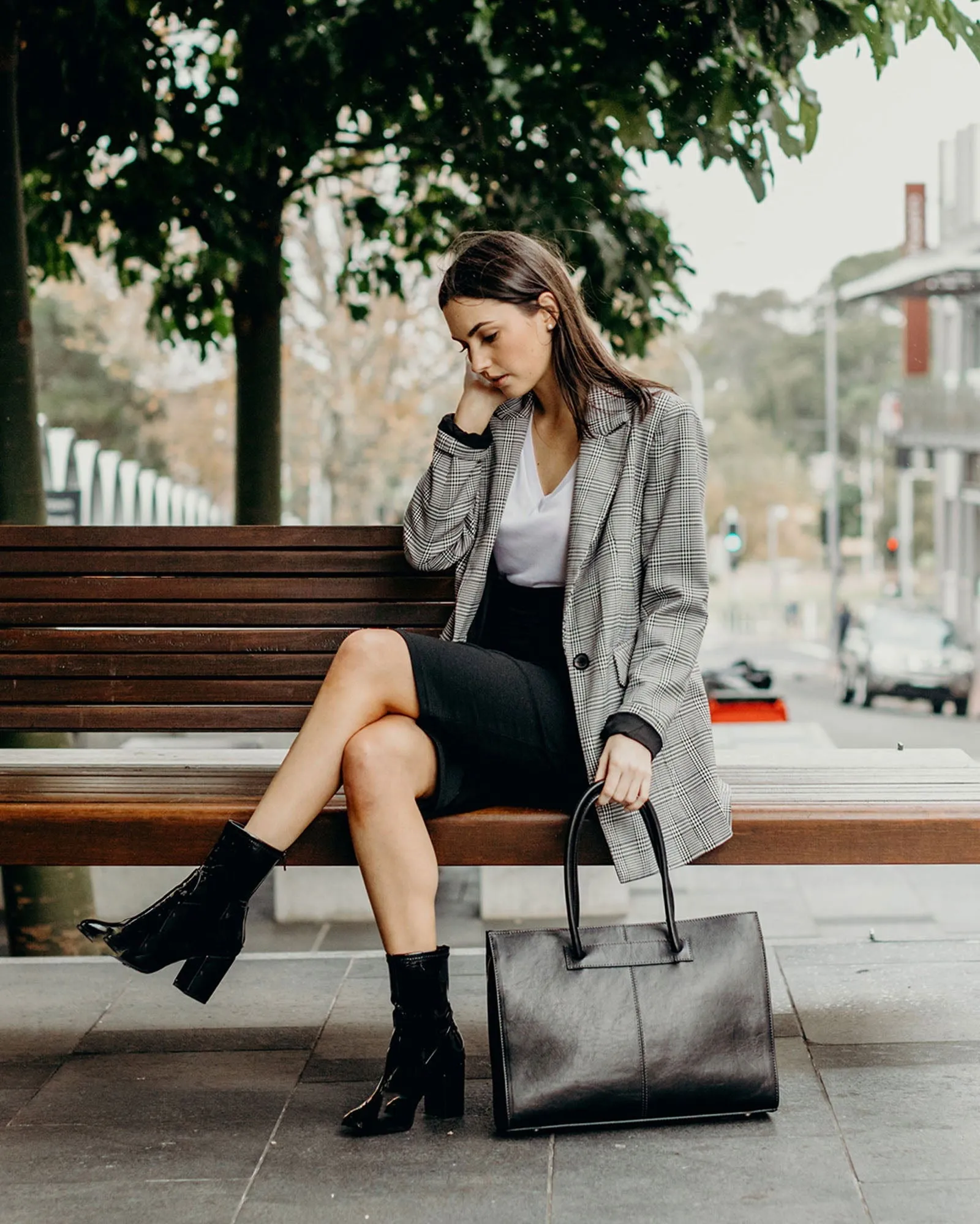 Florence Brown - Leather Woman Briefcase