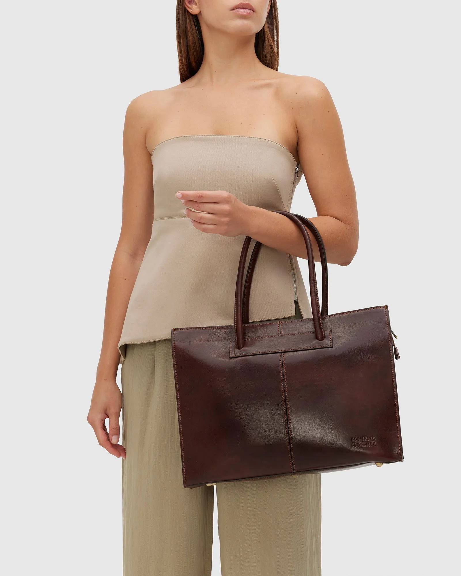 Florence Brown - Leather Woman Briefcase