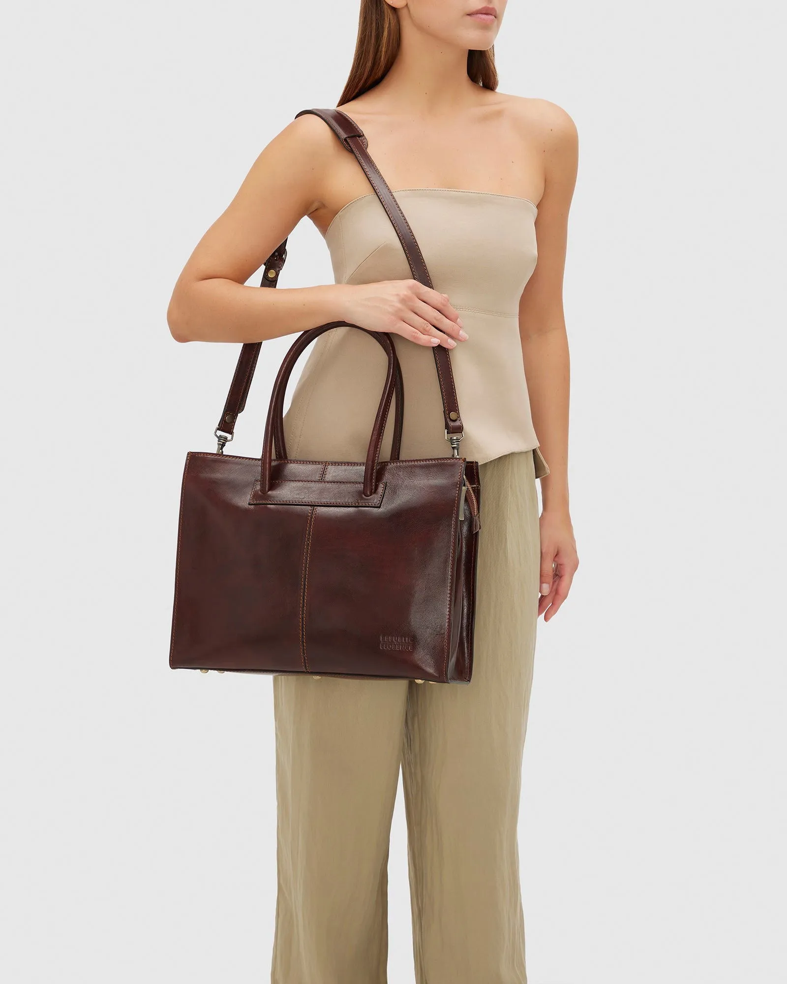 Florence Brown - Leather Woman Briefcase