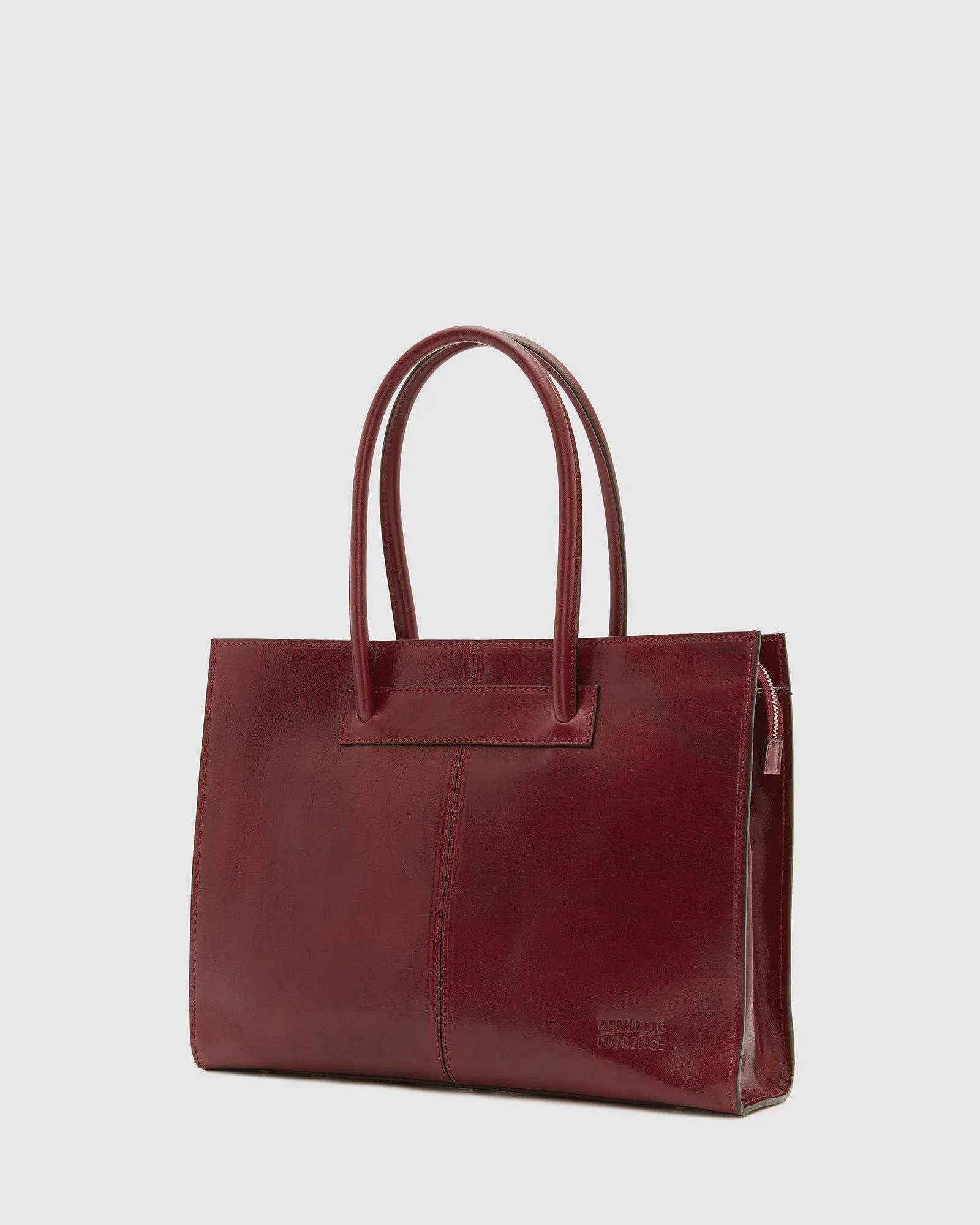 Florence Red - Leather Tote Bag