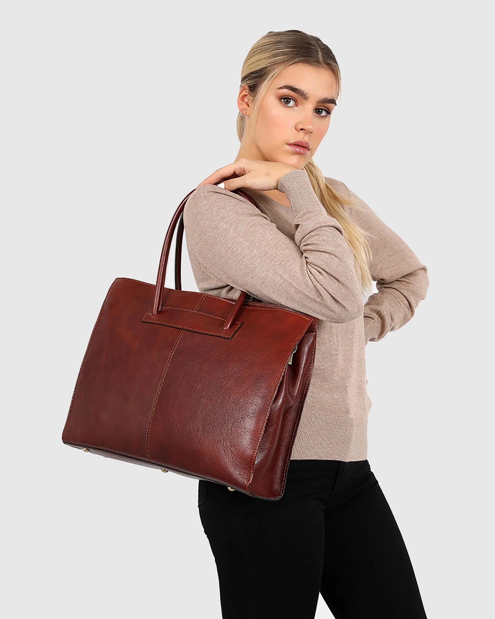 Florence Red - Leather Tote Bag