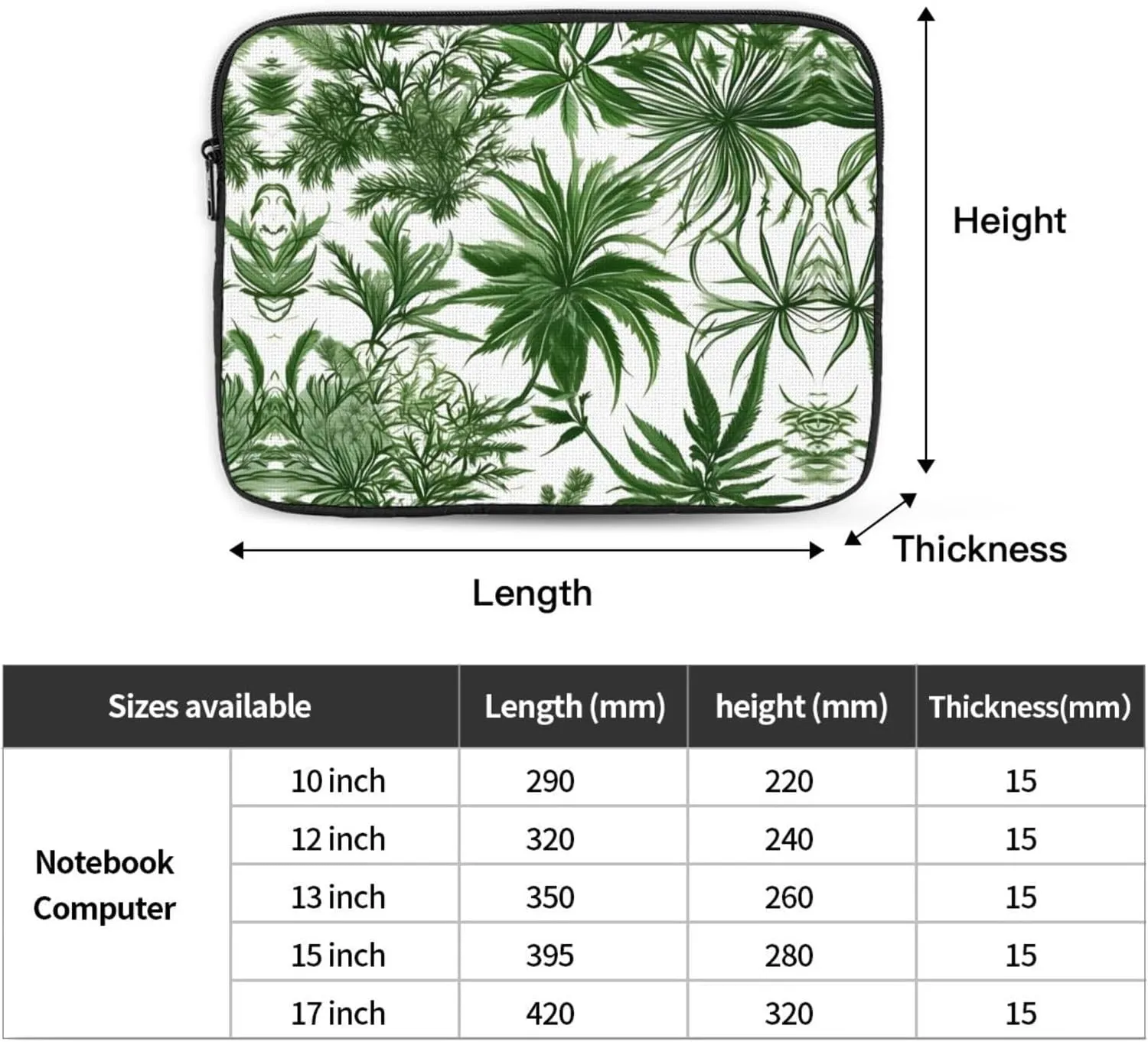 Flowering Herbs and Herbaceous Plants Laptop Bag Case Business Office Work Computer Bag for Conference Rooms Professional Settings
