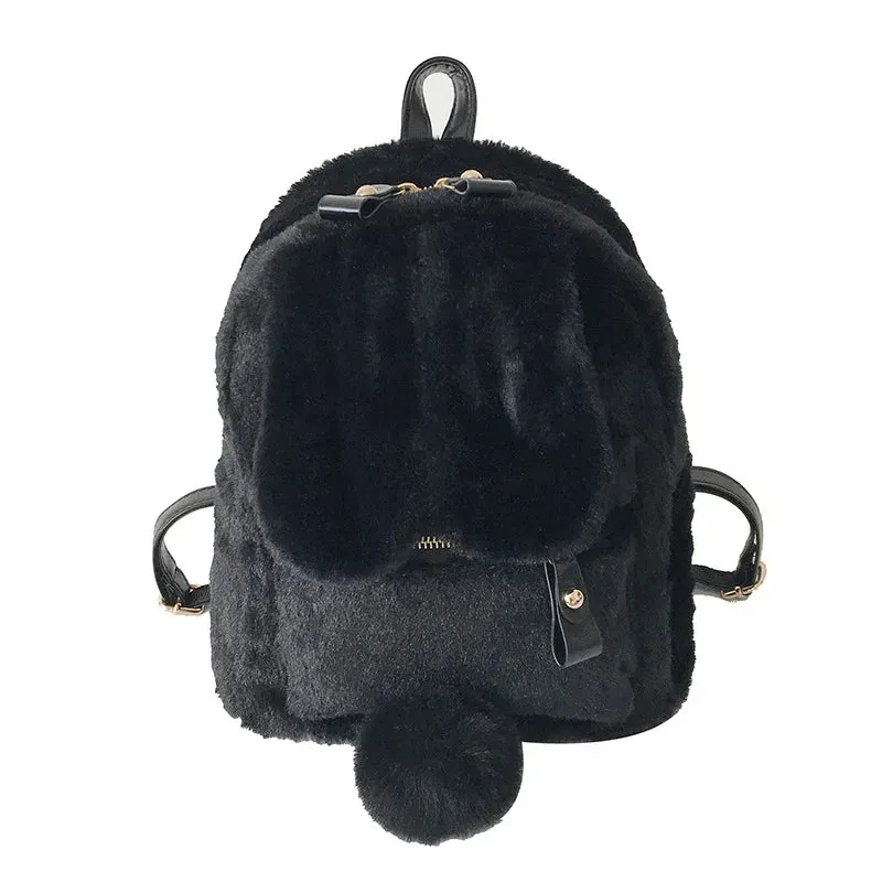 Fluffy Rabbit Backpack 🐇✨ Kawaii School Bag for Kids - Cute & Cozy Travel Companion!