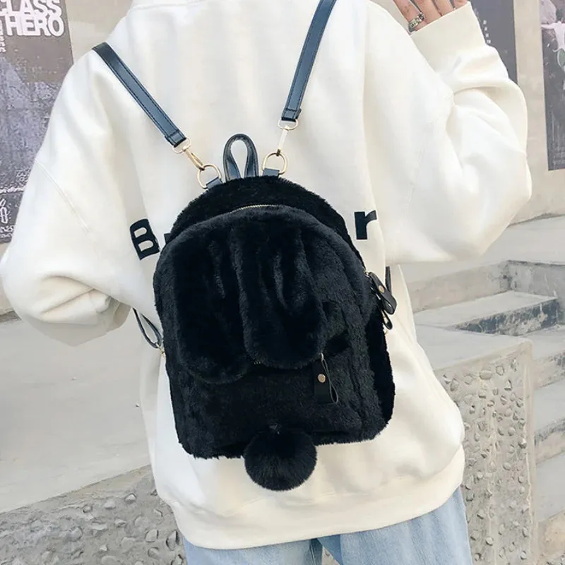 Fluffy Rabbit Backpack 🐇✨ Kawaii School Bag for Kids - Cute & Cozy Travel Companion!