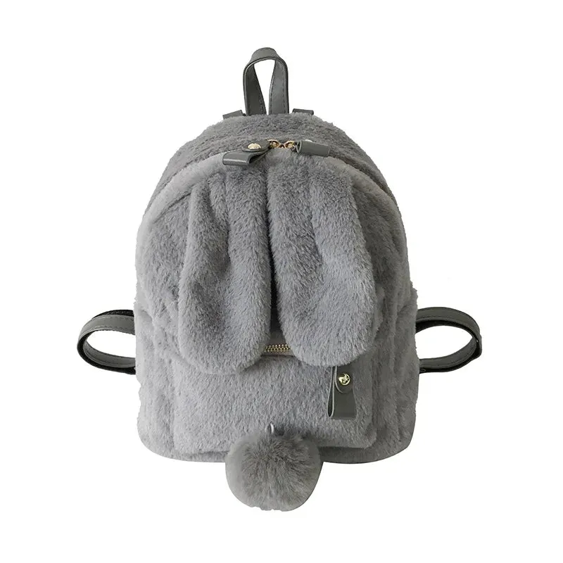 Fluffy Rabbit Backpack 🐇✨ Kawaii School Bag for Kids - Cute & Cozy Travel Companion!