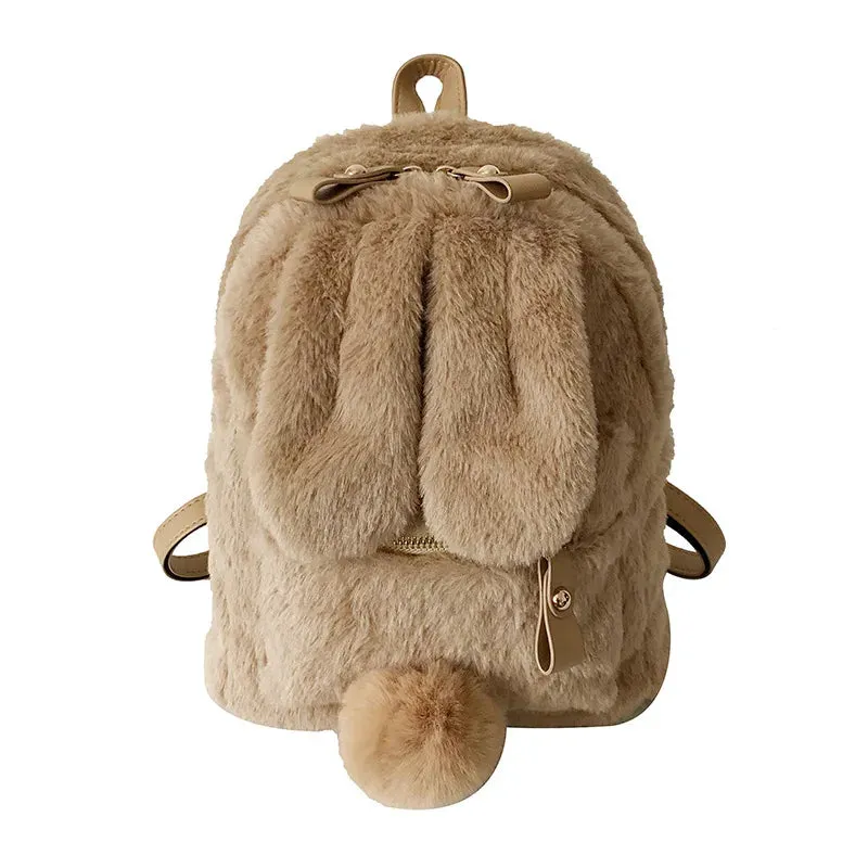 Fluffy Rabbit Backpack 🐇✨ Kawaii School Bag for Kids - Cute & Cozy Travel Companion!