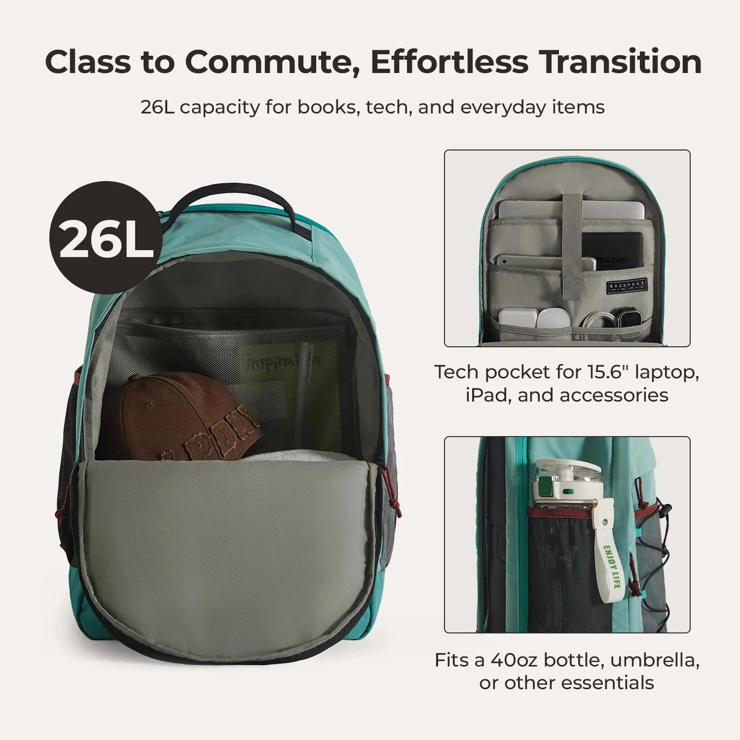 Focus 26L Upright School Laptop Backpack