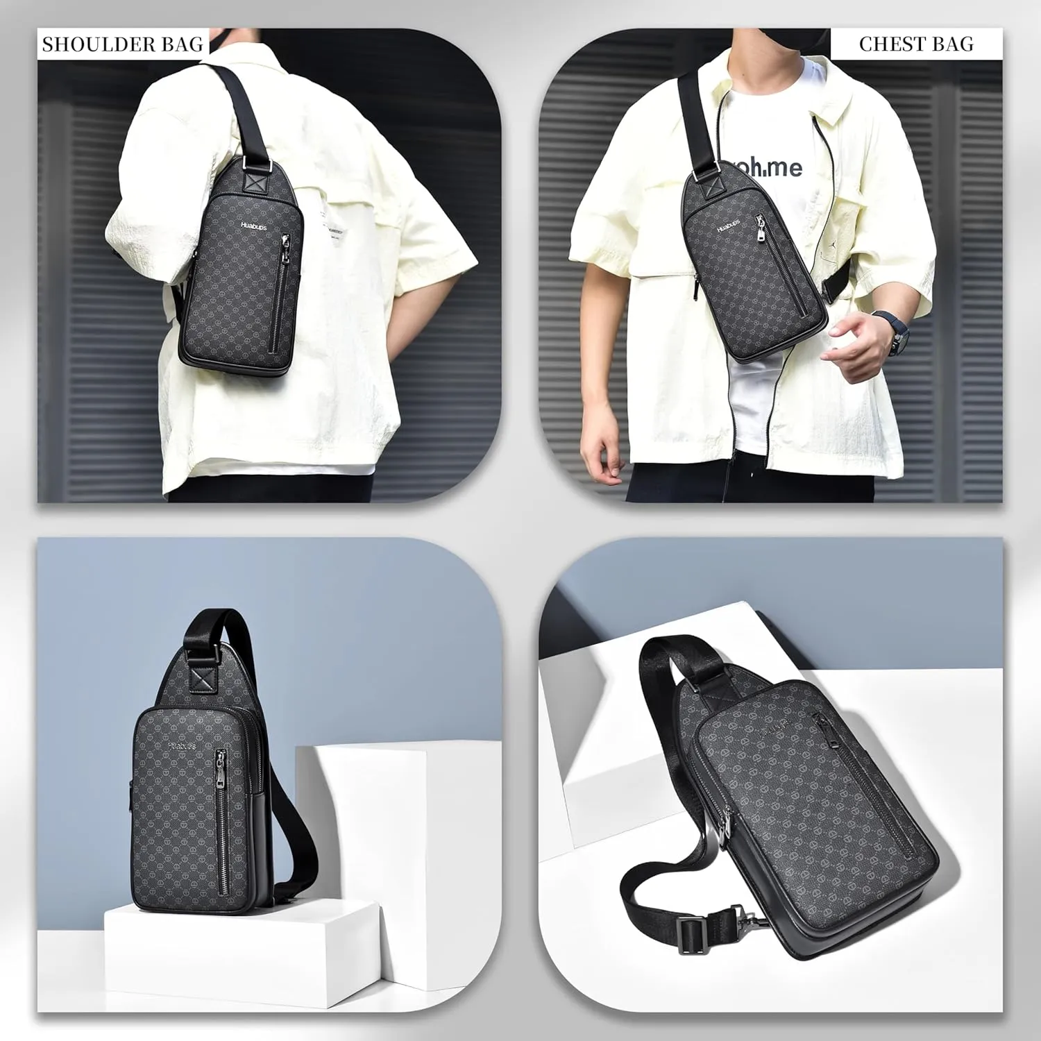 FSD. WG sling Backpack for Men Chest Bag Crossbody Shoulder Bags Travel Hiking Bag Purse for Men with Water Resistant