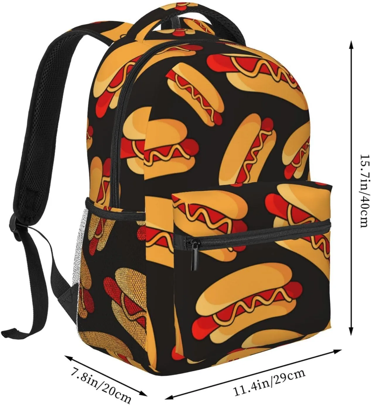 Fun Food Hotdog Hot Dogs Laptop Backpack Travel Backpacks Bookbag for Women & Men College Backpack Durable Daypack