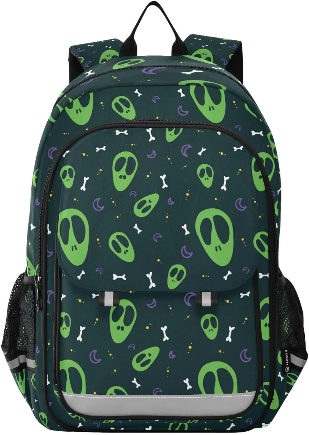 Funny Alien Skull Laptop Backpack Purse for Women Men School Bag 17 Inch Bookbag Student Boys Girls Travel Casual Daypack