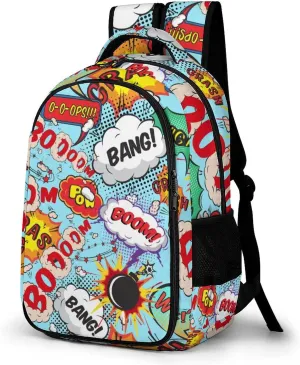 Funny Comic Speech Bubble Large Travel Backpack Bags Daypack Laptop Work Computer Hiking Back Packs with Multiple Pockets