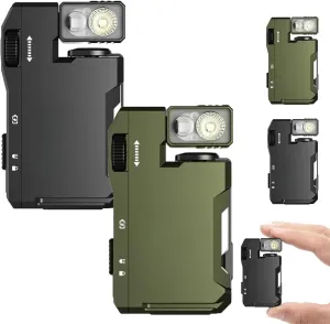 G5 Rechargeable EDC Flashlight,2025 G5 Magnetic Mini Flashlight,3 Modes 400 Lumens EDC Flashlight with RGB,180°Rotation,Dual Light,Petite Flat Keychain Flashlight for Camping Emergency (Black Green)