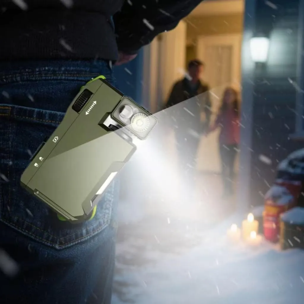 G5 Rechargeable EDC Flashlight,2025 G5 Magnetic Mini Flashlight,3 Modes 400 Lumens EDC Flashlight with RGB,180°Rotation,Dual Light,Petite Flat Keychain Flashlight for Camping Emergency (Black Green)