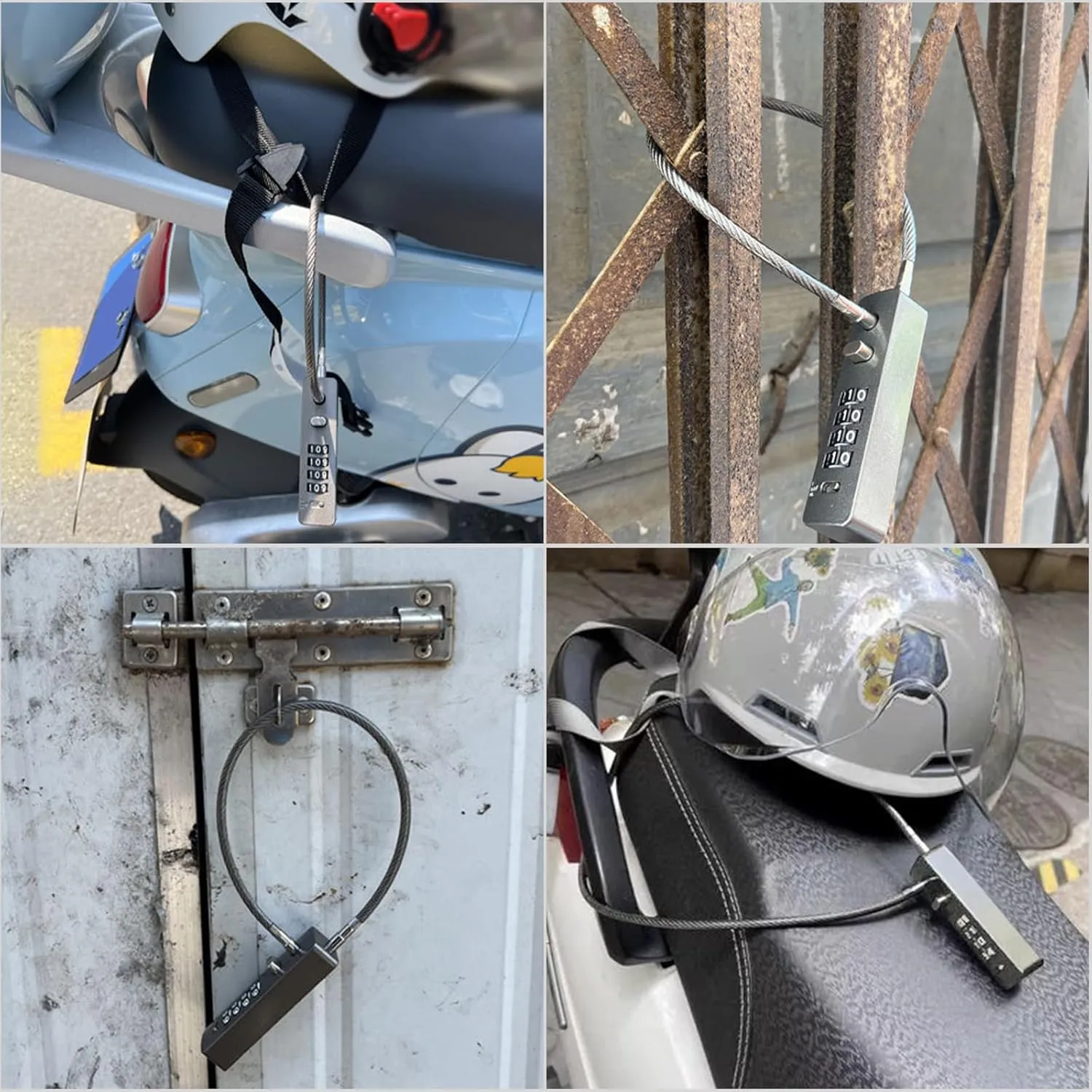 gate Locks for Outdoor Fence gate Lock Locker Lock Bike Lock Cable Chain Lock Combination Lock Outdoor(Pink)