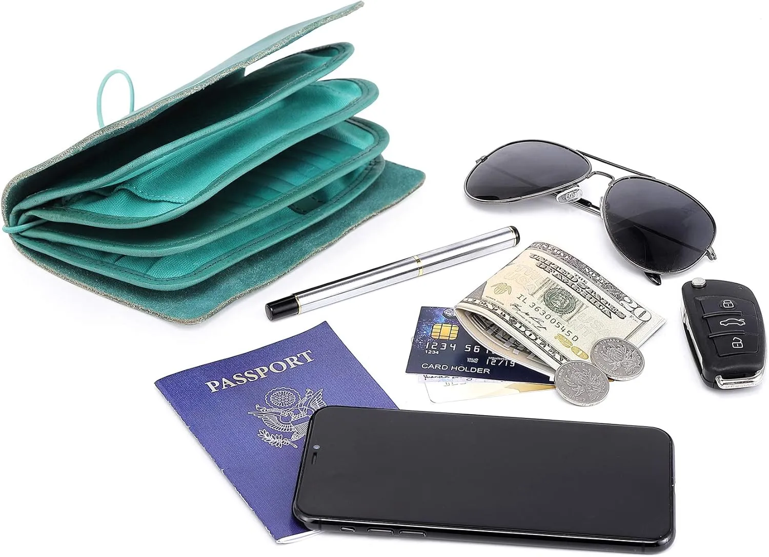 Genuine Leather Nomad Organizer Travel Wallet | Women's Wallet Clutch Passport Holder