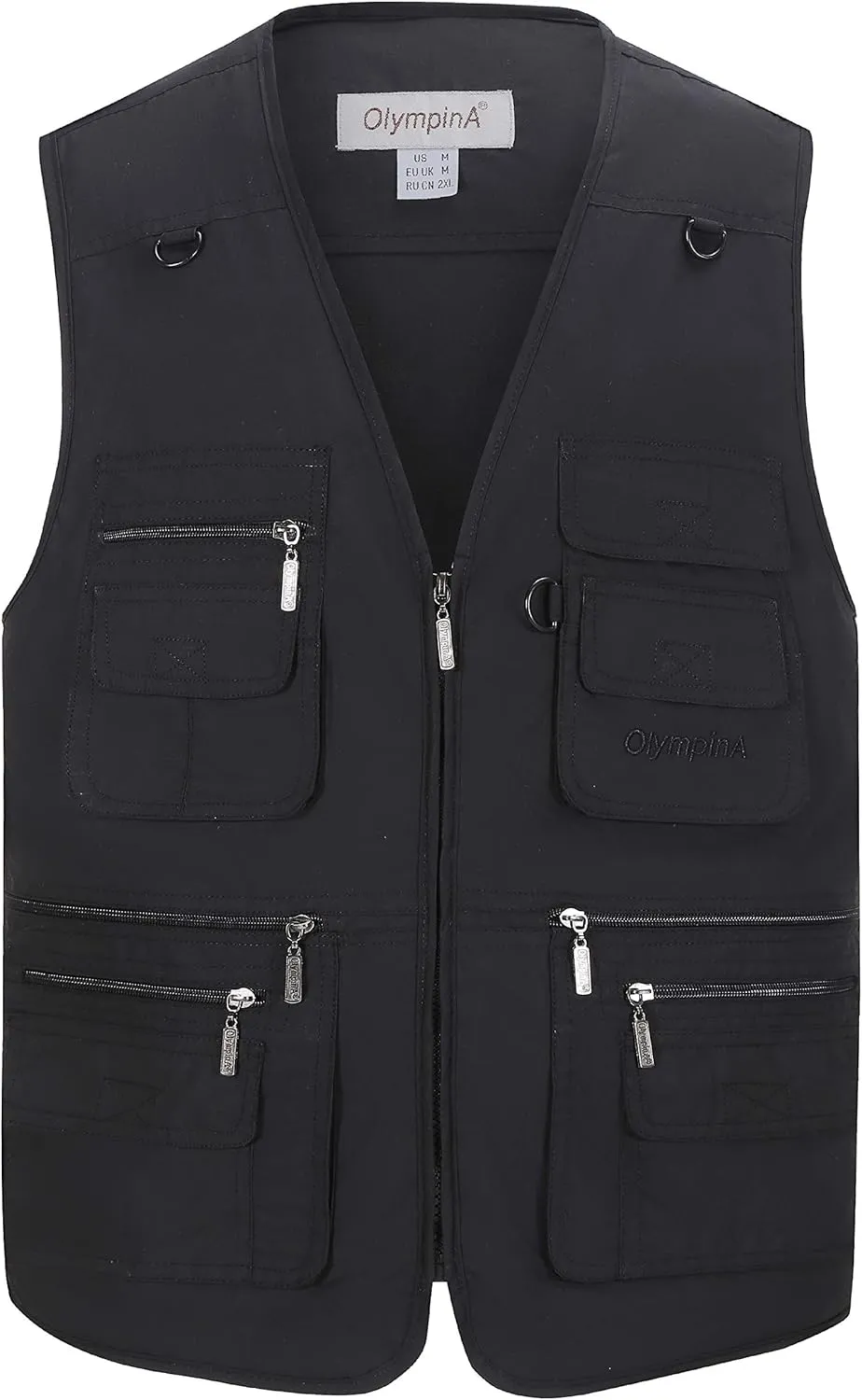 Gihuo Men's Fishing Vest Utility Safari Travel Vest with Pockets Outdoor Work Photo Cargo Fly Summer Vest