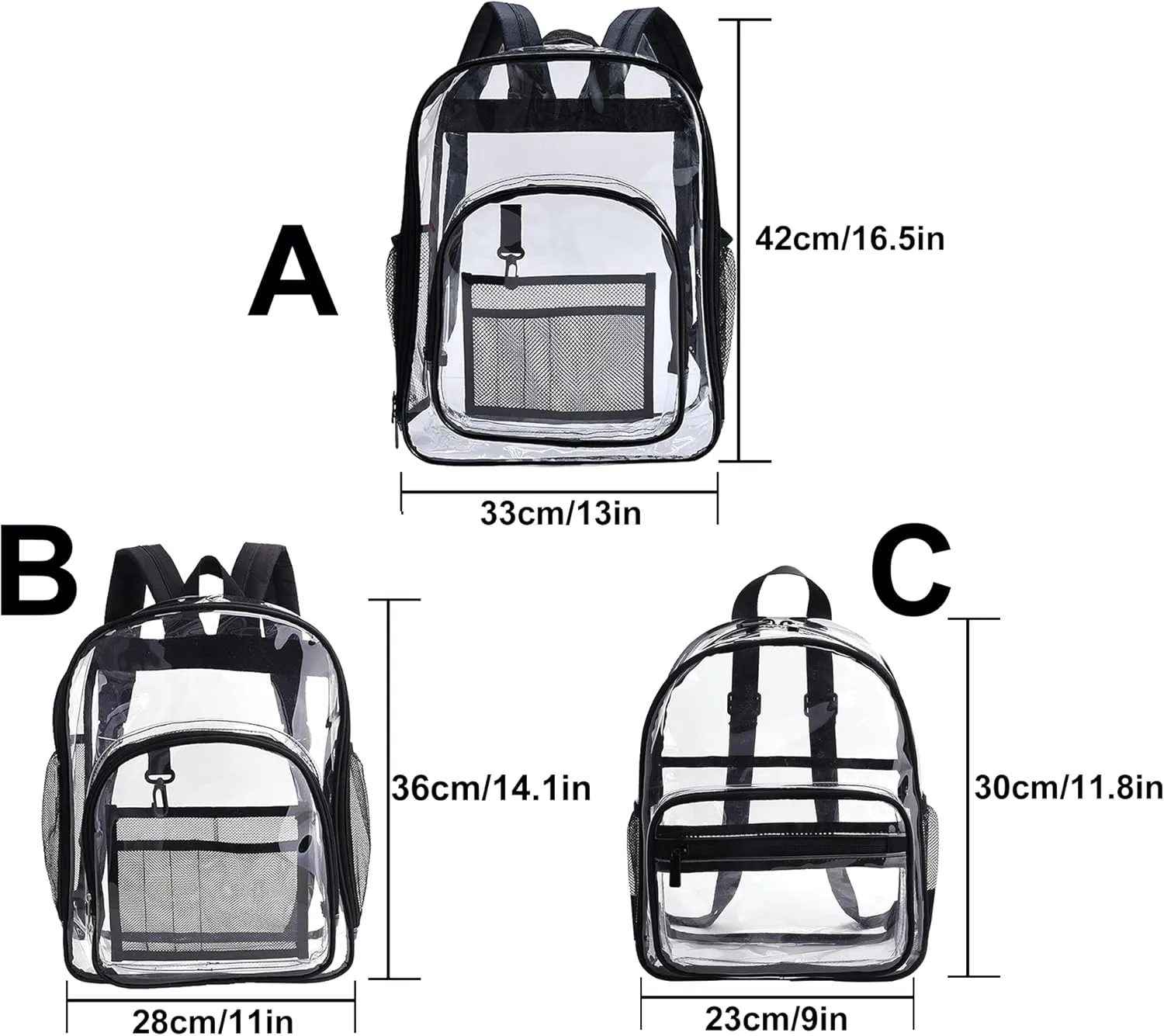 Godchoices Personalized Clear Backpack, Heavy Duty Clear Backpack, Custom Name Backpack See Through Name Backpack for Work Travel