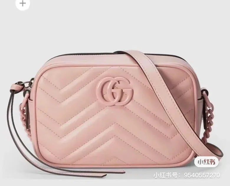 GUCCI Macaron GG Marmont camera bag shoulder bag with Small gucci wooden comb gift