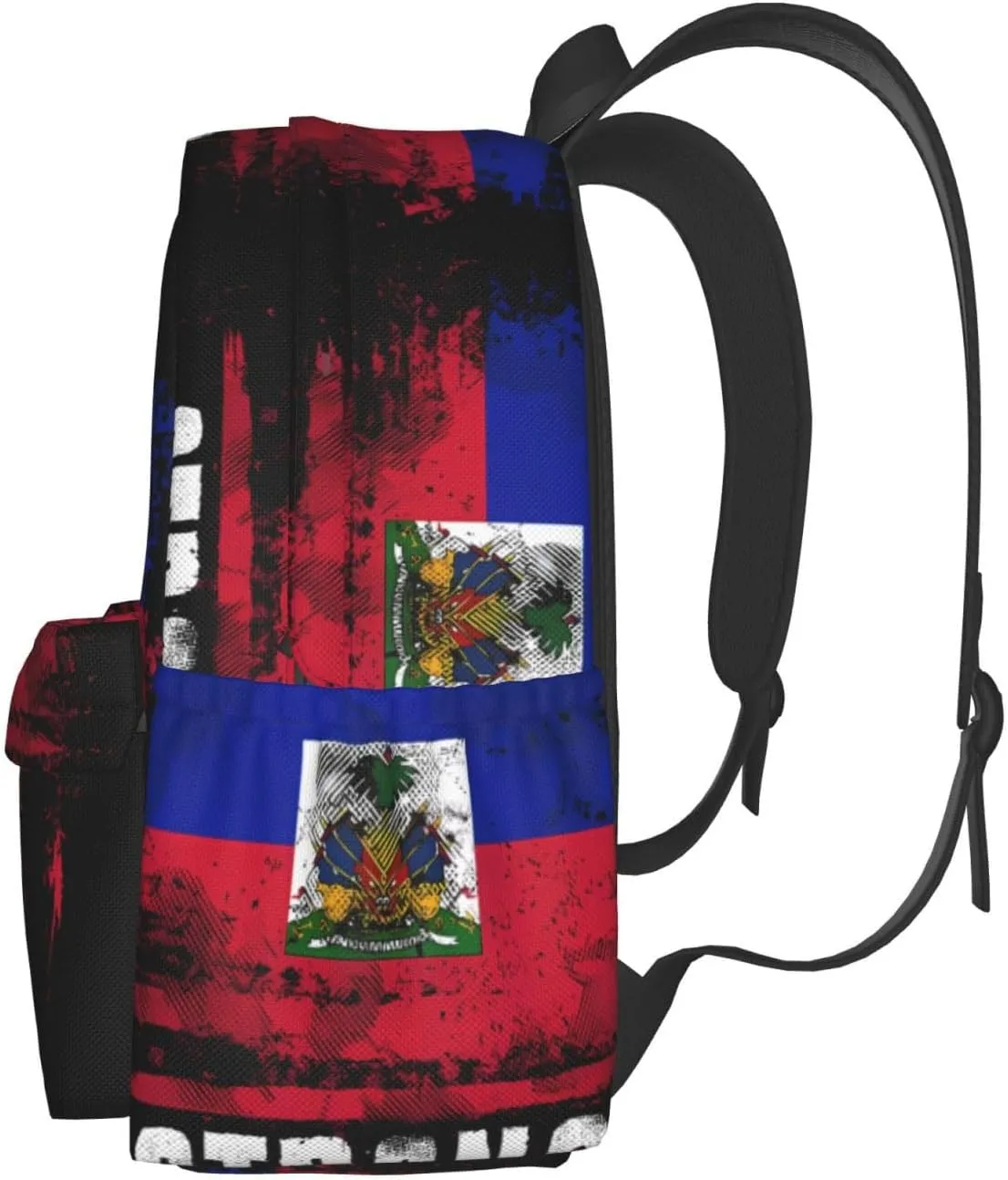 Haiti Strong Graffiti Flag Large Travel Backpack Casual Backpacks Laptop Daypack Working Rucksack Lightweight Back Pack Sports Bag with Adjustable Shoulder Strap