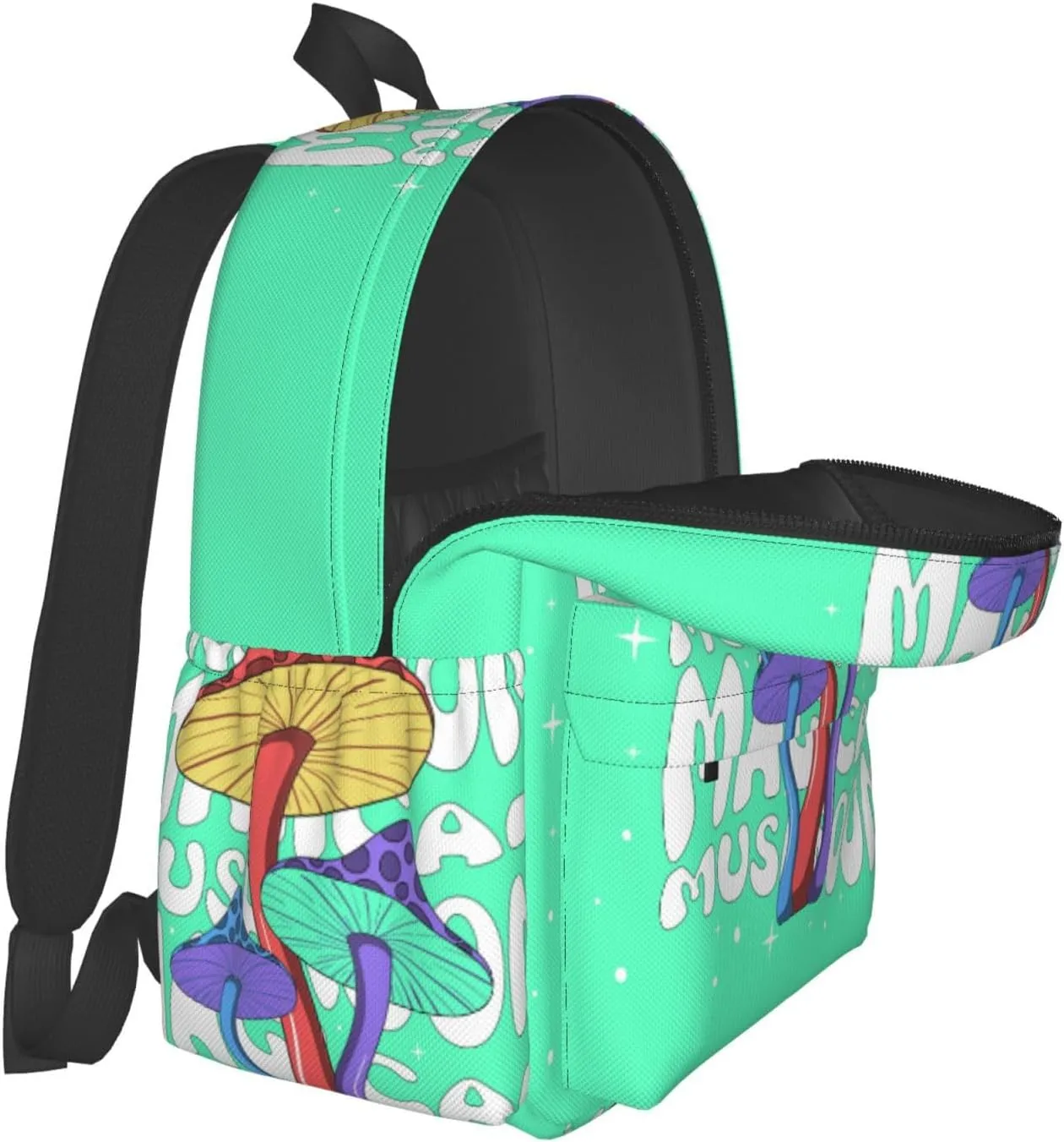 Hallucinogenic Bright Mushrooms Hippie Laptop Backpack Shoulder Bag Laptop Pack Travel Backpacks Commuter Back Pack Casual Daypack Bags With Side Pockets