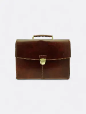 Hand-Dyed Cow Briefcase