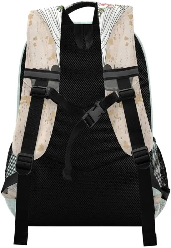 Horse Flowers Backpacks For Kids Fairytale Student Backpack Bookbag For Boys Girls Casual Bag