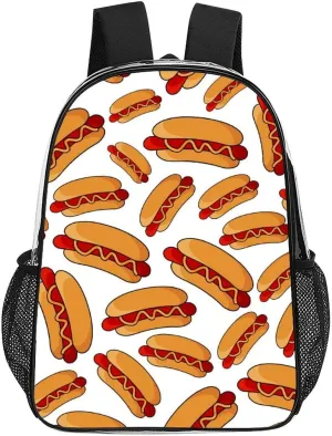 Hotdog Fun Food Hot Dog Transparent Fashion Waterproof PVC Transparent Backpack Unisex 17 Inches