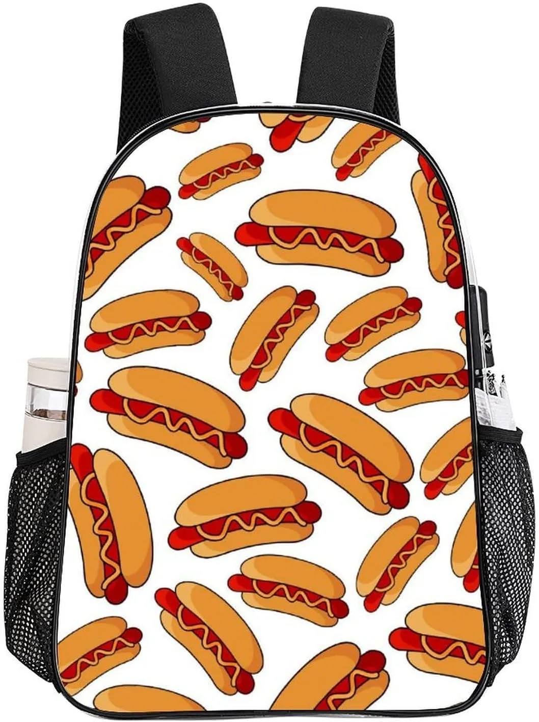 Hotdog Fun Food Hot Dog Transparent Fashion Waterproof PVC Transparent Backpack Unisex 17 Inches
