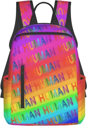 Human LGBT Rainbow Gay Pride Travel Laptop Backpack Casual Backpacks Double Shoulder Daypack Notebook Rucksack Work Bags Sports Bag for Gym Hiking Camping Beach