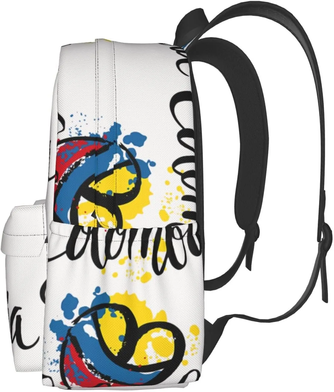 I Love Colombia National Flag Colors Heart Large Travel Backpack Casual Backpacks Laptop Daypack Working Rucksack Lightweight Back Pack Sports Bag with Adjustable Shoulder Strap
