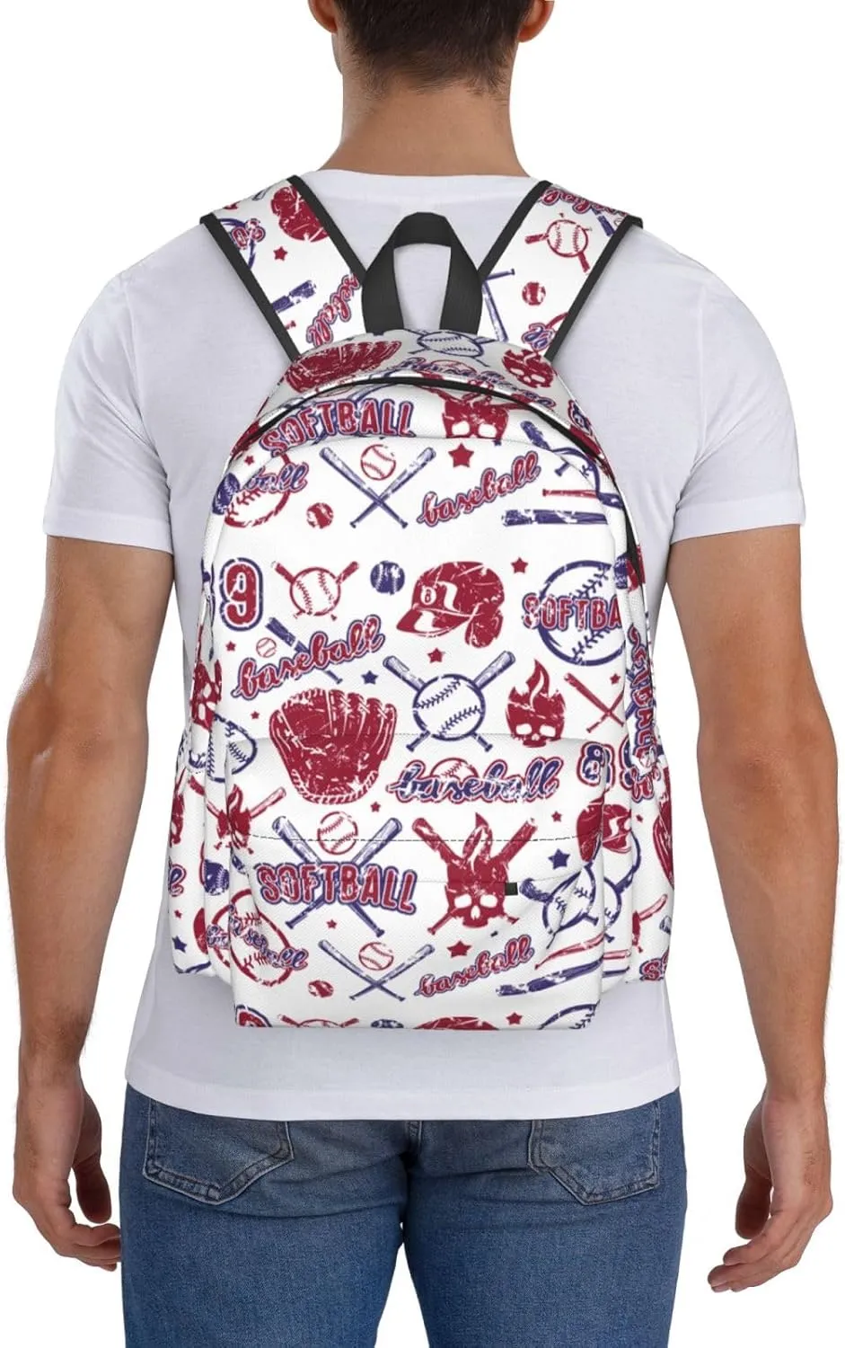 Icon And Badge Set Of Baseball And Softball Equipment (1) Backpacks 15 Inch Laptop Backpack Multipurpose Double Shoulder Bag for Men Women Gifts