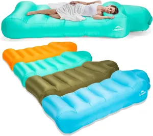 Inflatable Lounger Air Sofa Chair, Portable Water Proof Inflatable Couch, Lightweight Easy to Set Up Air Hammock, Blow Up Couch for Outdoor Camping, Beach,Festivals,Traveling(light green,3*6)