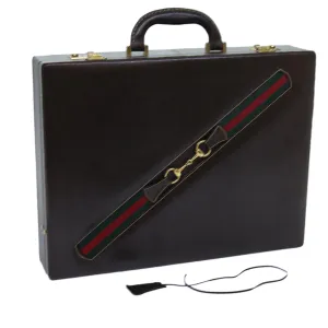 International delivery Horsebit Leather Briefcase Timely shipping Gucci Red Old