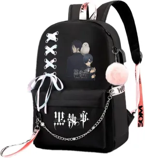 ISaikoy Anime Ciel Phantomhive Backpack Sebastian Bookbag Daypack School Bag Shoulder Bag Style I2