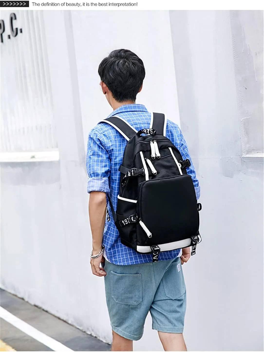 Isaikoy Anime Trigger Happy Havoc Backpack Satchel Bookbag Daypack School Bag Shoulder Bag color34