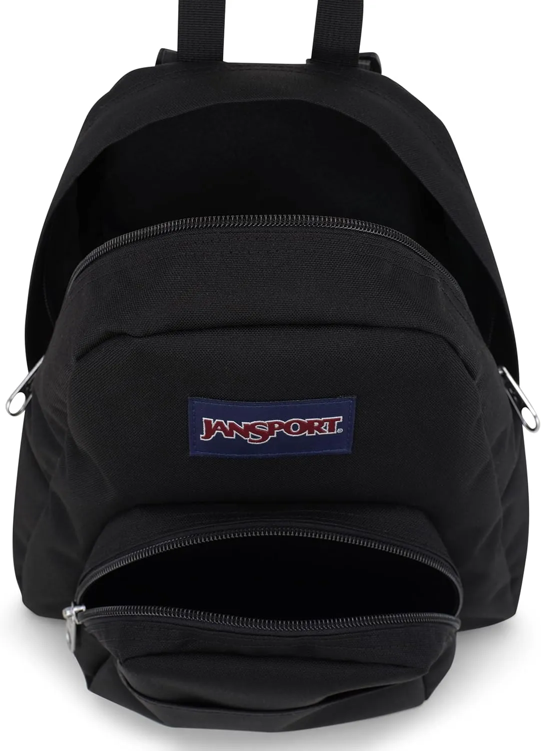 JanSport Half Pint Mini Backpack, 10.2 L - Durable Mini Bag Purse with Adjustable Shoulder Straps, Single Main Compartment, Zippered Stash Pocket, Black