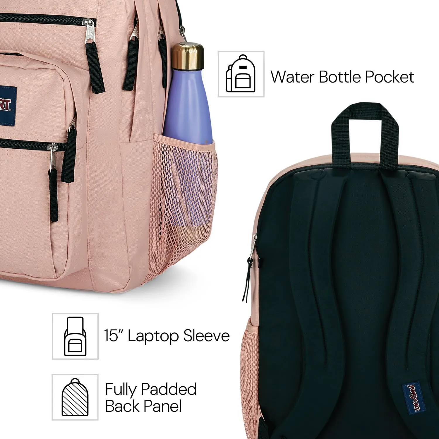 JanSport Laptop Backpack - Computer Bag with 2 Compartments, Ergonomic Shoulder Straps, 15” Laptop Sleeve, Haul Handle - A Bug'S Vibe