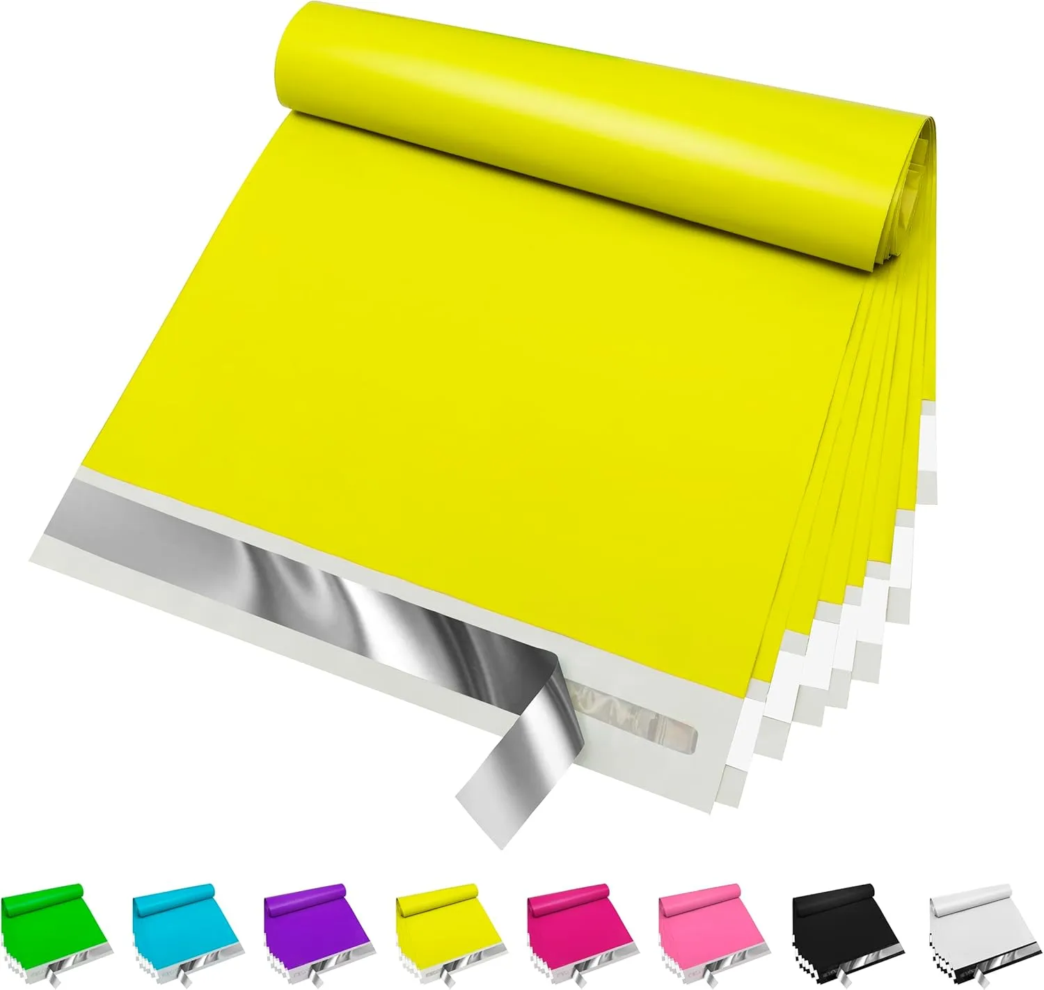 JinRuiKJ Poly Mailers 10x13 Inch 100 Pcs, Strong Adhesive Shipping Bags for Clothing, Durable Thick Mailing Envelopes with Self Seal, Packaging Bags for Small Business - Yellow