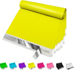 JinRuiKJ Poly Mailers 10x13 Inch 100 Pcs, Strong Adhesive Shipping Bags for Clothing, Durable Thick Mailing Envelopes with Self Seal, Packaging Bags for Small Business - Yellow