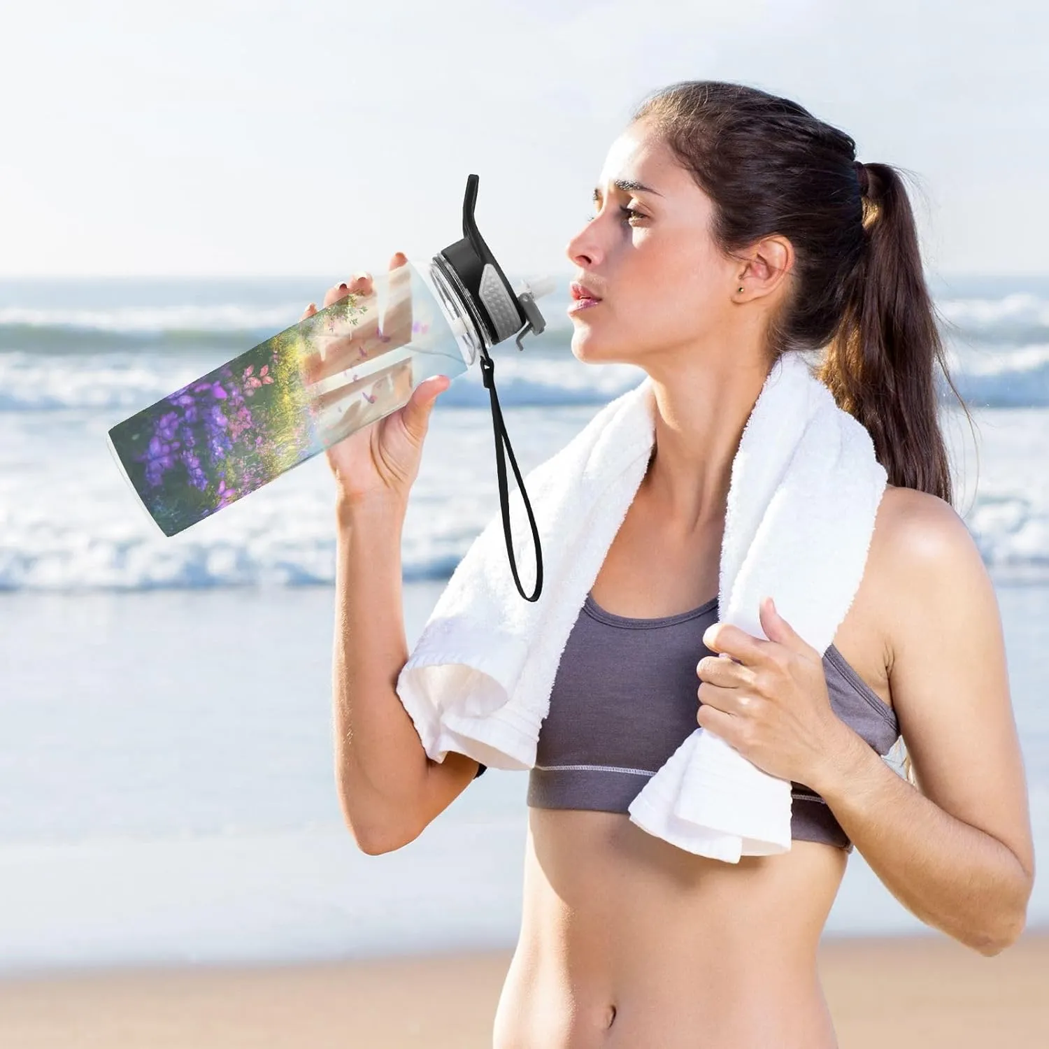 Joisal Butterfly Meadow 32 Oz Water Bottle Straws Leakproof Sports Water Bottles