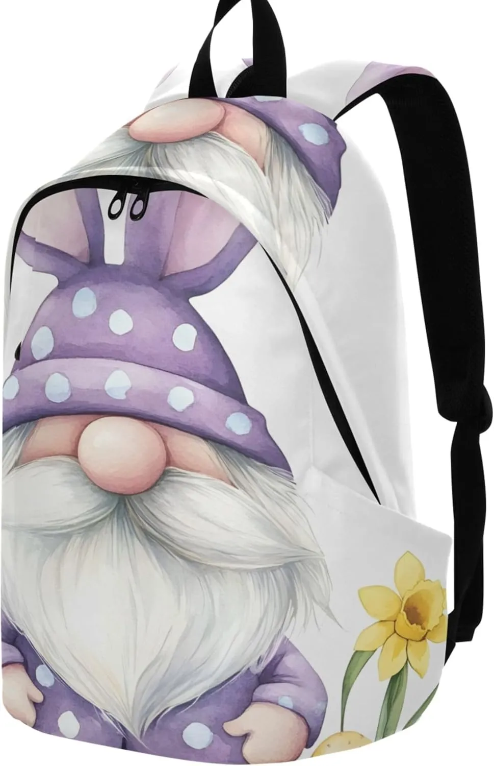 Joisal Cute Easter Gnome Bunny Medium Casual Daypack Backpack for Women Cool Backpacks for Teen Girls