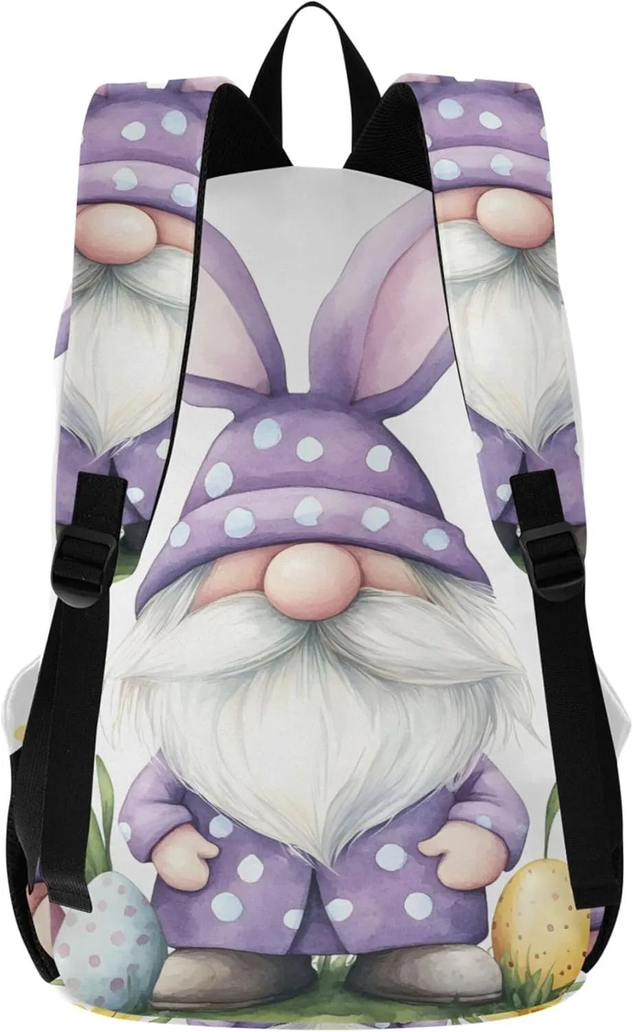 Joisal Cute Easter Gnome Bunny Medium Casual Daypack Backpack for Women Cool Backpacks for Teen Girls