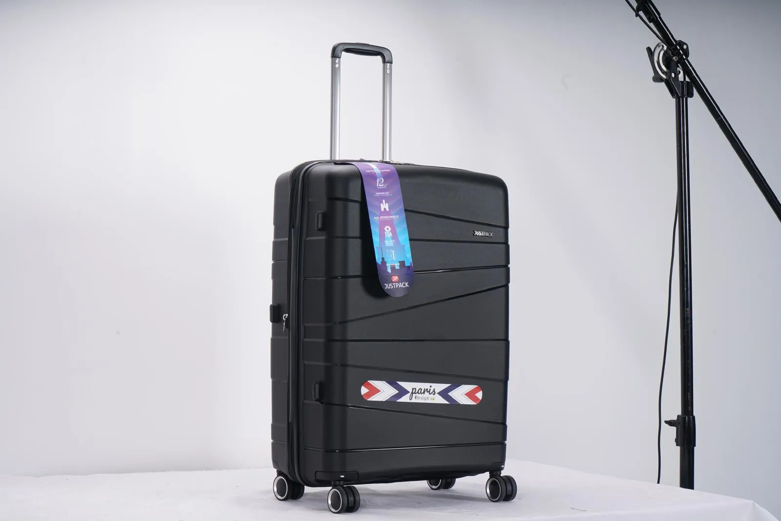 Justpack Pl106-  PP unbreakable 8 wheels 4 Luggage sets - Black