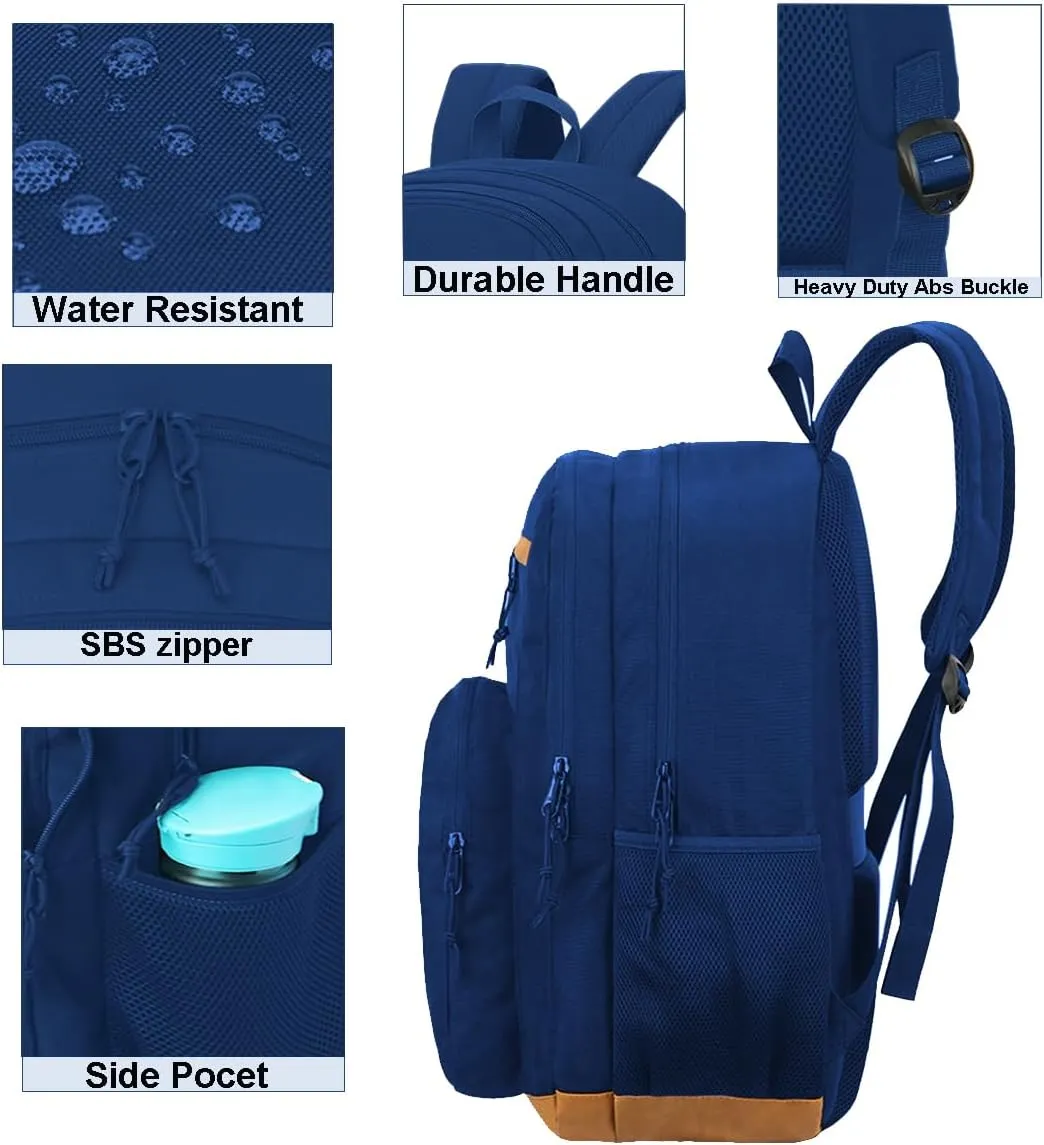 KEOFID Classic Travel backpack for Men and Women, Anti Theft Laptop Backpack with USB Charging Port for Work, Large Bag for College, Water Resistent(Blue 19inches)