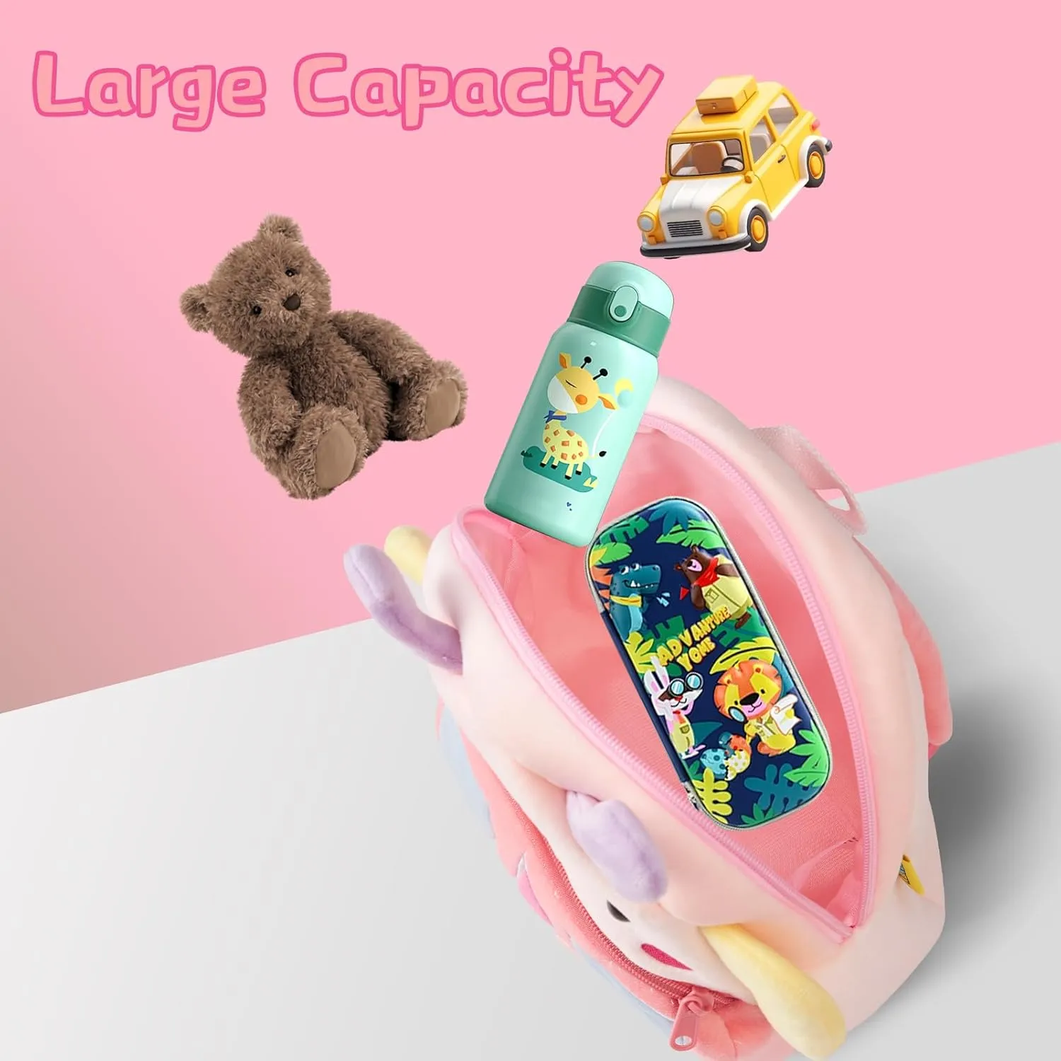 Kids Backpack for Boys Girls, Cute Toddler Backpack Preschool Kindergarten Child Bookbag, Mini Travel Bag for Ages 2-6 Year Old Birthday Gift