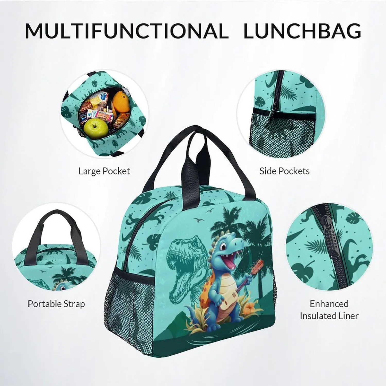 Kids Backpack School Bookbags, Dinosaur Backpack for Girls Boys, 17 Inch School Backpacks for Primary Elementary, Cute Bookbag with Lunch Box and Pencil Case